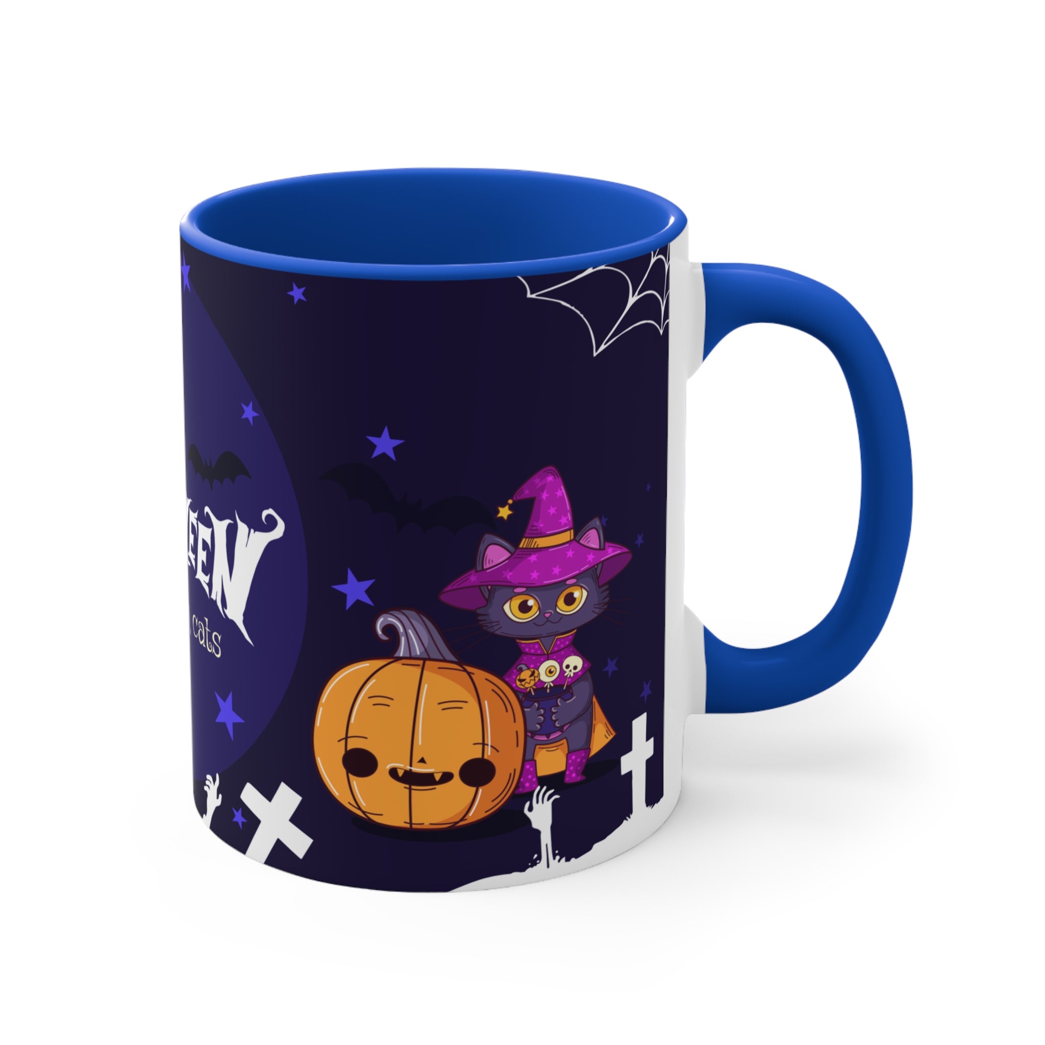 Happy Halloween with Witch's Cats | Colorful Accent Mugs